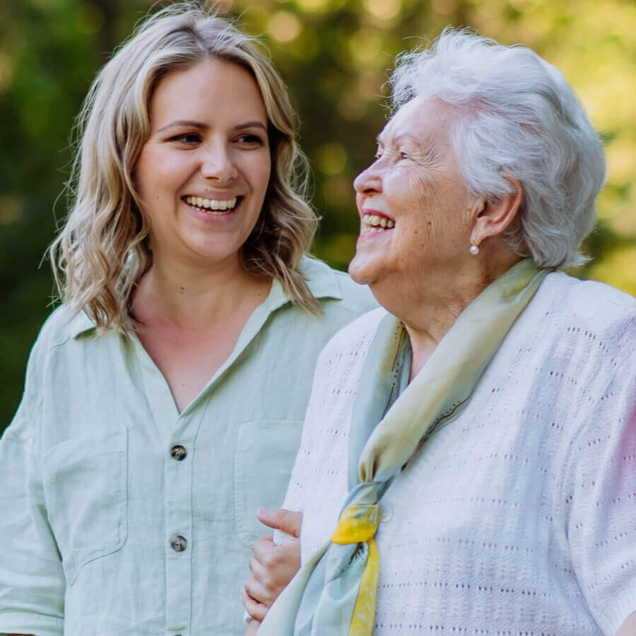 senior with nurse