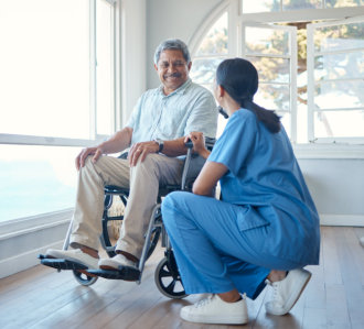 man and his female nurse