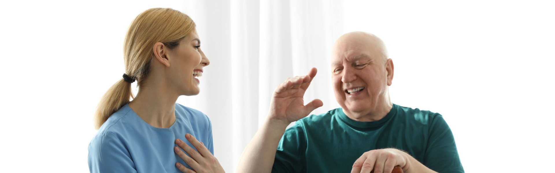 nurse talking with senior